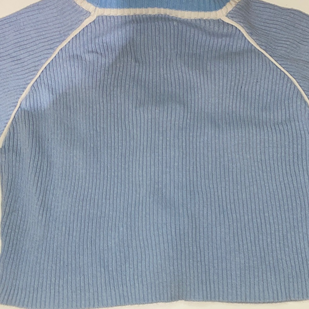 UNIF Light Blue Ribbed Crop Top - Picture 3 of 4